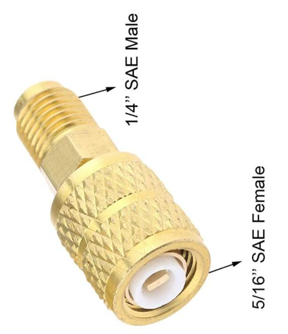 SMC Household Supplies Refrigeration Tools | R410A Straight Swivel Adapter 1/4‘’ SAE Male 5/16‘’ SAE Female Quick Couplers Used for Mini Split System, Air Conditioners, HVAC and Refrigeration Service - Image 2