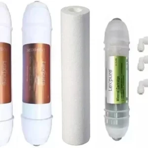 SMC Lex-Pure Sediment and Carbon Filter Cartridges and Mineral Cartidges with PP Spun Filter 6 pcs Elbow Connectors Compatible with All Kind of Domestic RO Water purifiers.