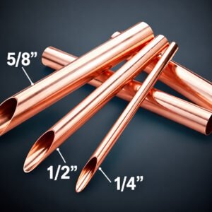 Met Tube Round Soft Copper Tube, 10 mtr(35 feet) Outer Dia 1/4 inch, Wall Thickness 25 swg, Seamless Hollow Pipe Coil for Air Conditioners, Refrigeration, Plumbing Systems and DIY Projects (SMC)