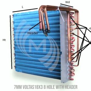 SMC Cooling Coil For Window Ac Size 15 x 15 x 2 Row Double Capllary All In One With Hader Suitable for Window Ac & More