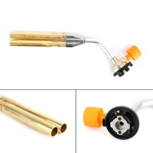 SMC Butane/LPG Dual Flame Nozzle Brazing Blow Butane Heat Gun/Torch. Handy Tool For Copper Pipe Welding & Brazing, Camping, Jewelry Repair Work Gas Torch Flamethrower Butane Burner