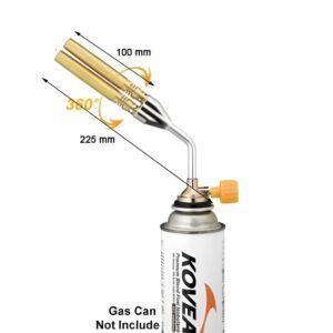 SMC Butane/LPG Dual Flame Nozzle Brazing Blow Butane Heat Gun/Torch. Handy Tool For Copper Pipe Welding & Brazing, Camping, Jewelry Repair Work Gas Torch Flamethrower Butane Burner