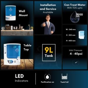 Suraj - Pro/Do - 0011 Aqua Liter RO+UV Water Purifier for home with Intelligent food grade storage Tank