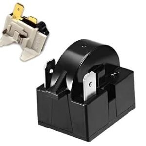 SMC Compressor 3 Pin Relay Overload with Capacitor Suitable for All Type Of Refrigerator (black and white, 180 Liters to 350 Liters)