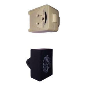 SMC Compressor Relay Overload with Capacitor Suitable for Samsung Refrigerator (black and white, 180 Liters to 350 Liters)