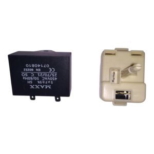SMC Compressor Relay Overload with Capacitor Suitable for Samsung Refrigerator (black and white, 180 Liters to 350 Liters)