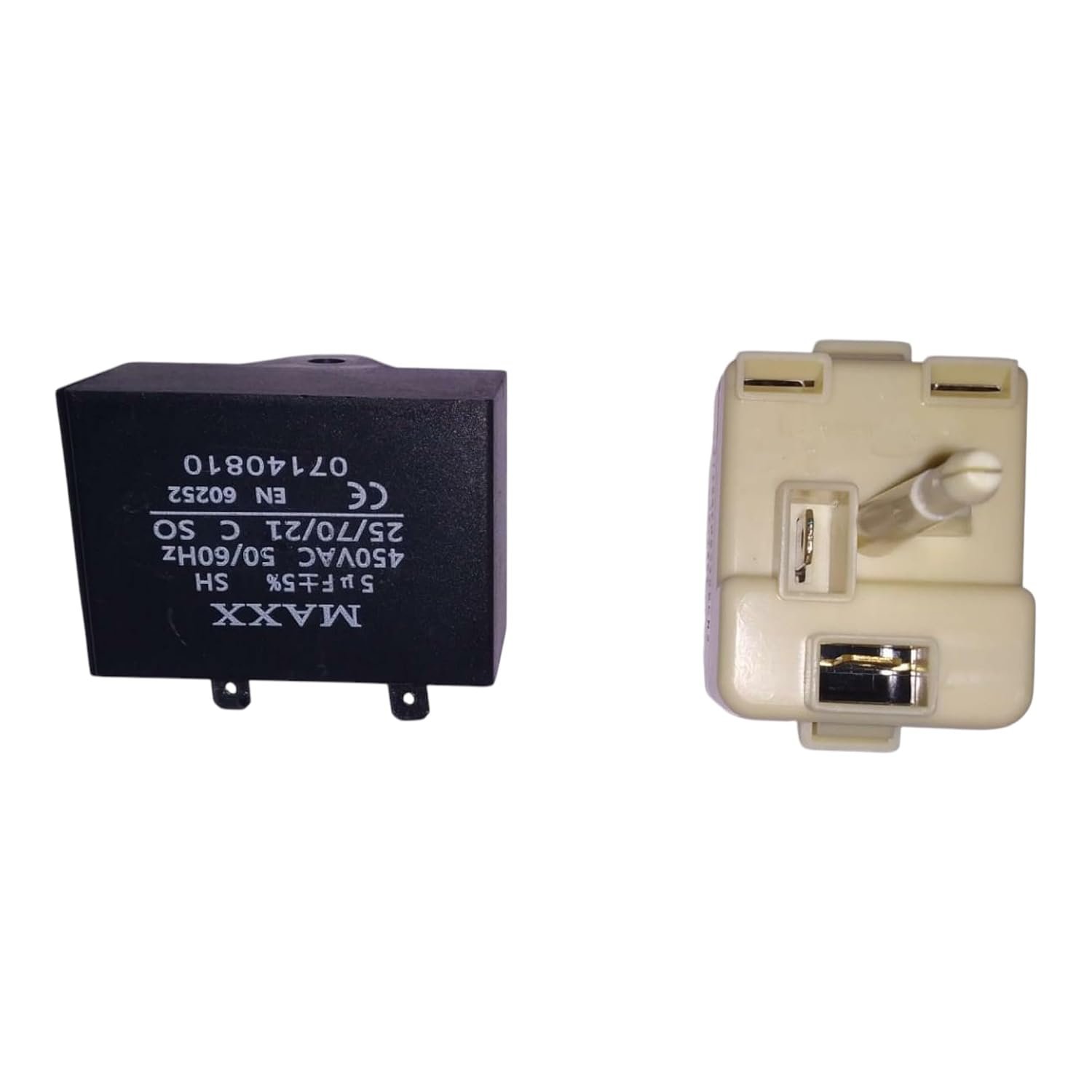 SMC Compressor Relay Overload with Capacitor Suitable for Samsung Refrigerator (black and white, 180 Liters to 350 Liters)