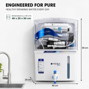 Omega+ RO+UV Water Purifier with TDS Controller, 12 Litre Storage, 5 Stage Purification | Suitable for Home Kitchen & Office (SMC)